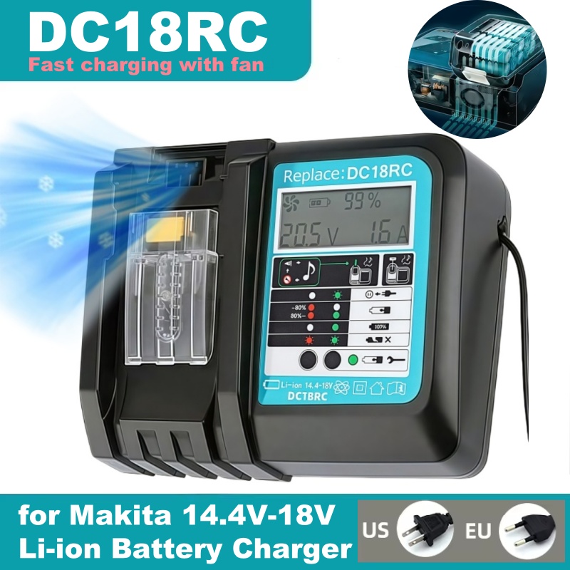 Makita Drill Hp1640 - Szybka ładowarka DC18RC z wentylatorem do